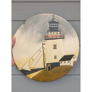 Hand-Painted Sakura David Carter Brown Lighthouse Trivet
